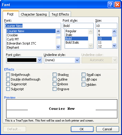 how to clear formatting in word 97