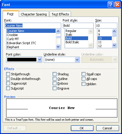 cool fonts for microsoft word 2003