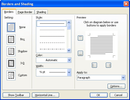 remove shading from text form field word 2003