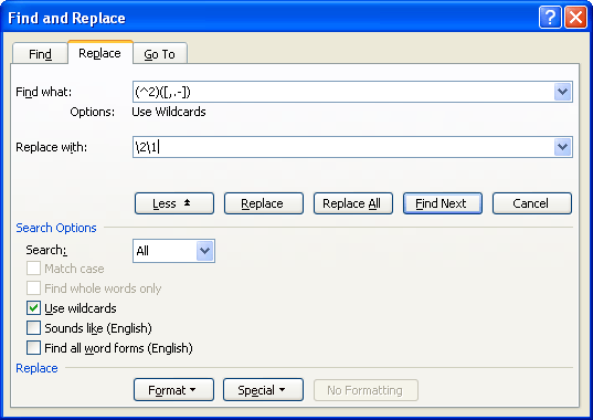 automatic text formatting in word