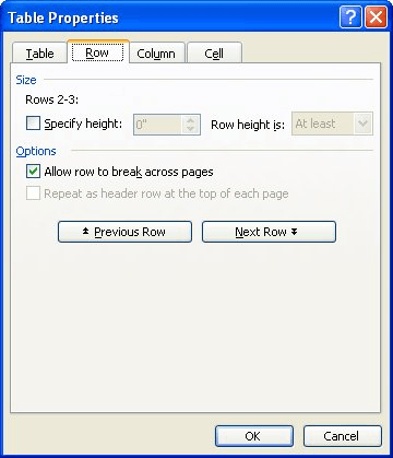 locking word table values in word for mac 2011