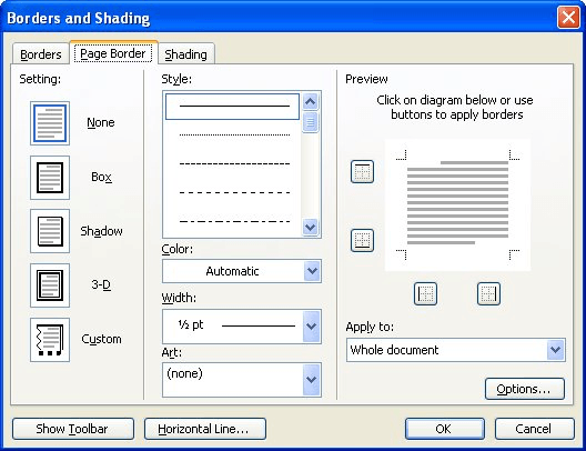 professional borders for word documents