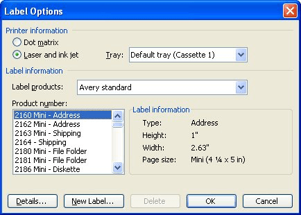 how to print labels from word document