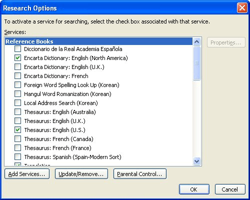 how to use the thesaurus in word without right clicking