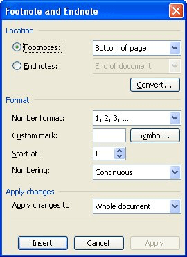 convert footnotes to endnotes in word