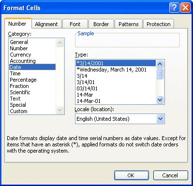 Setting a Default Date Format (Microsoft Excel)