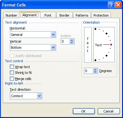 Setting Vertical Alignment (Microsoft Excel)