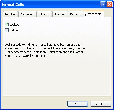 lock excel cells vba