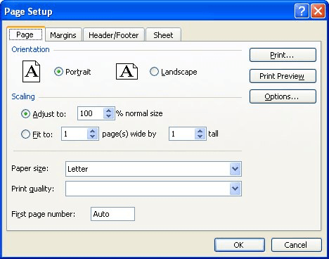 how to change print area in excel template