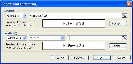 Conditional Formats That Distinguish Blanks And Zeroes Microsoft Excel