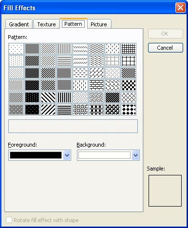 pattern fill microsoft excel 2011