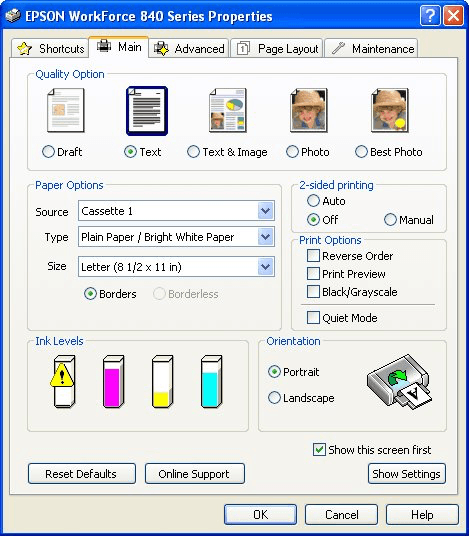 Setting Up Your Printer (Microsoft Excel)