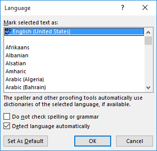 change default language word