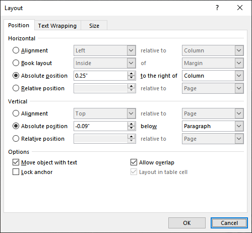 check box in word 2016