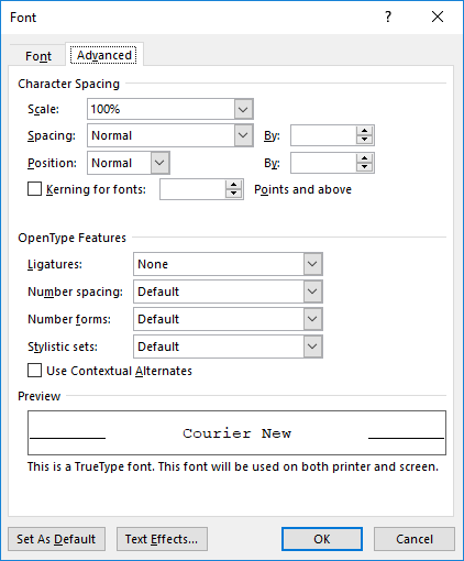 microsoft word equation text size