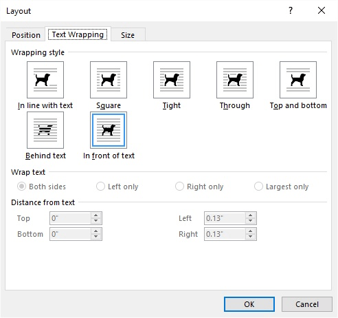 locking text in word