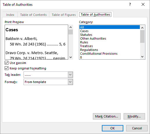 how to insert ellipsis in word for table of contents