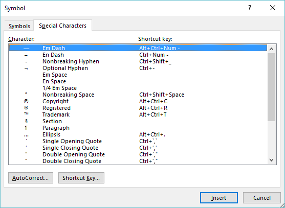 how to insert non breaking space in word 2013