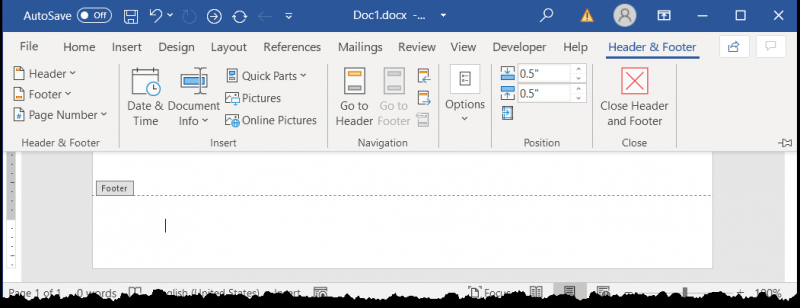 editing headers in word documents