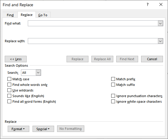 microsoft word find and replace using vba