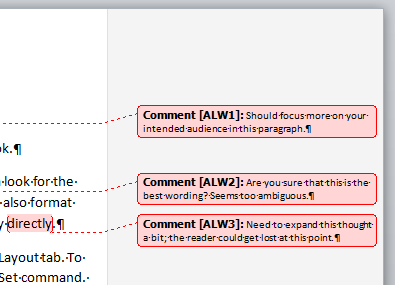 increase font size of comments in word for mac