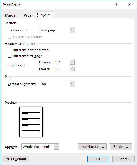 mac word set tabs for whole document