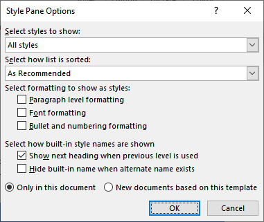 how do you change the style set in word 2013