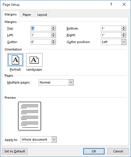 setting tabs in word 365