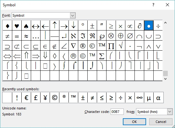 Changing the Bullet Type (Microsoft Word)