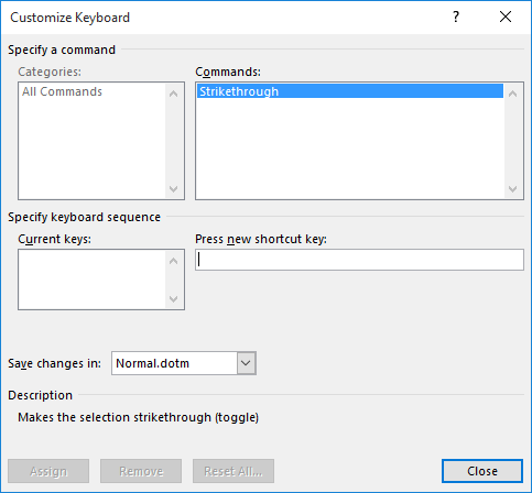 what is the keyboard shortcut for paragraph formatting in word for mac