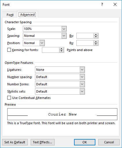 Adjusting The Width Of Characters Microsoft Word