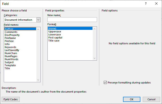 how to exit document properties word 2010