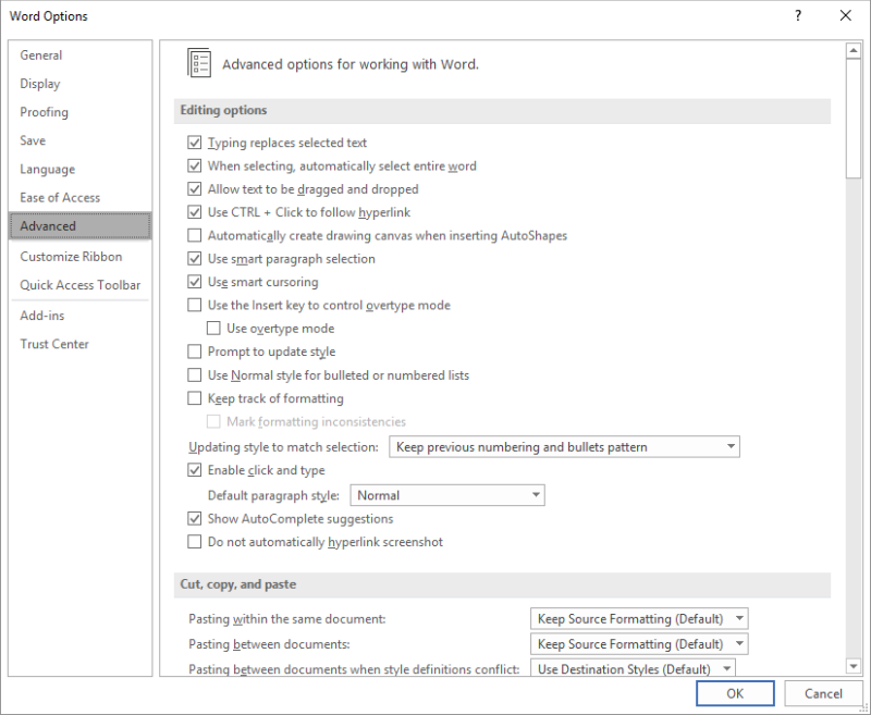 single click checkbox in word 2010