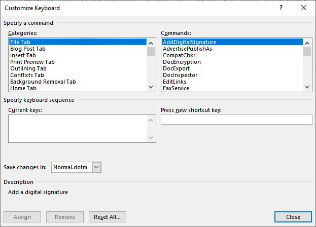 word 2016 shortcuts on a mac