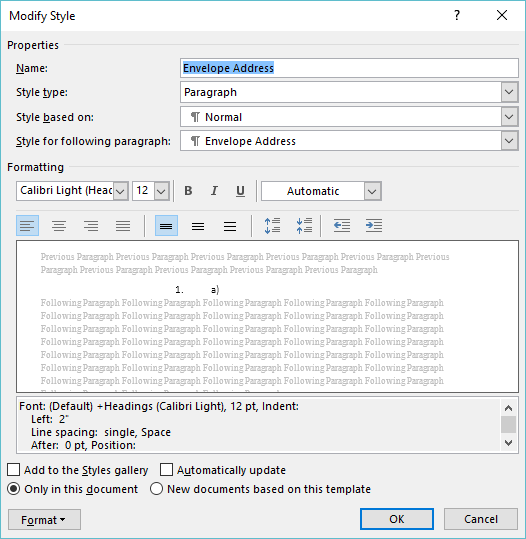 how to print an envelope in word 2016