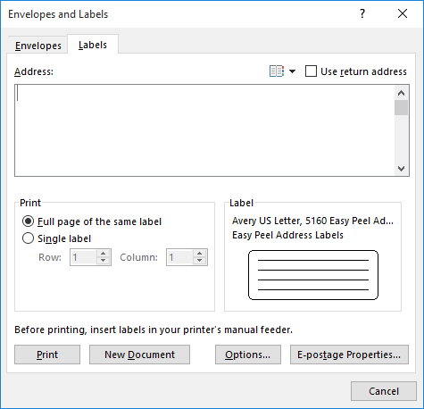 how to make labels in microsoft word 2013