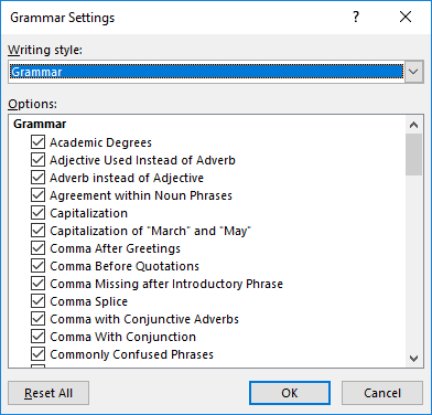 Allowing Passive Voice In Writing Microsoft Word