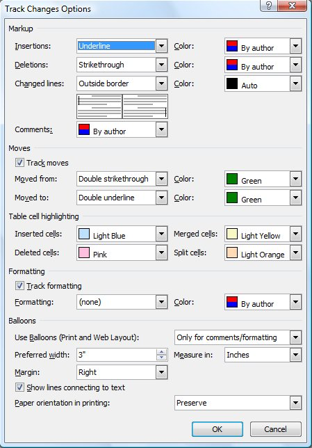 what is the line color in microsoft word 2010 spell check
