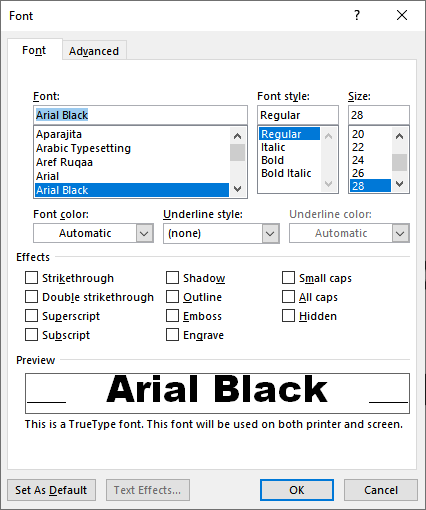 decorative fonts in microsoft word 2013