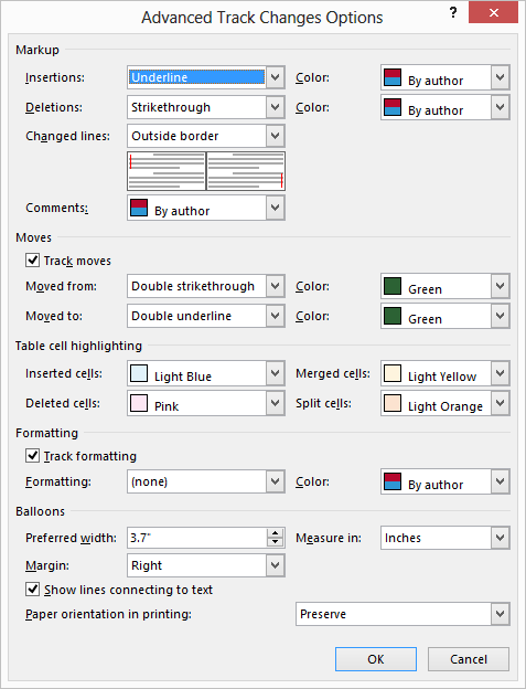 turn off tracking in word document