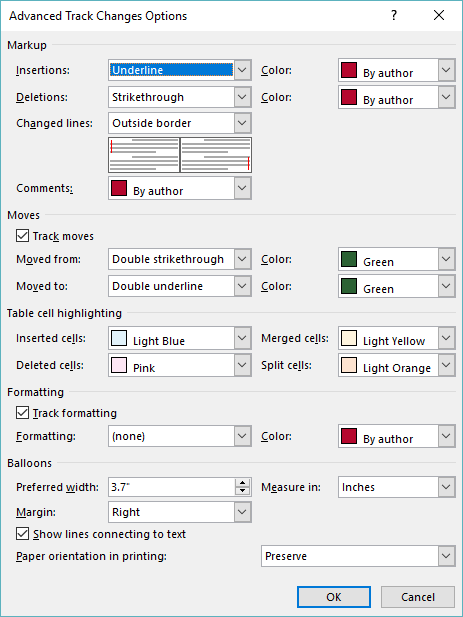 disable track changes in word 2003