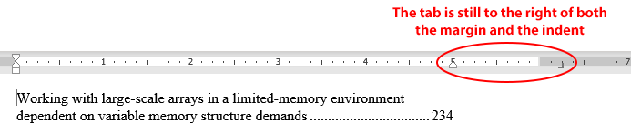 how to create dot leader tab far right margin in word