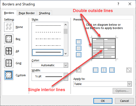 dotted line draft view in word 2010