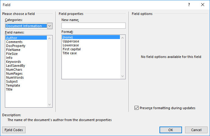 Suggesting the address, name, or identity in Microsoft Word