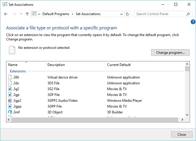 windows folder search extension