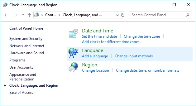Link region ru. Clock language and Region.