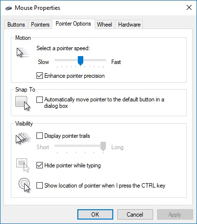 calibrate mouse pointer windows 7