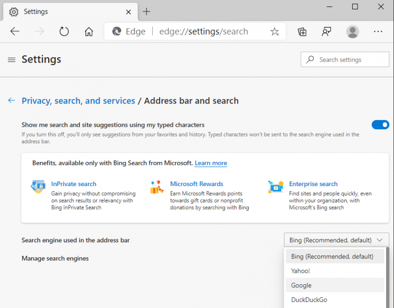 Setting the Default Search Engine in Microsoft Edge (Tips.Net)