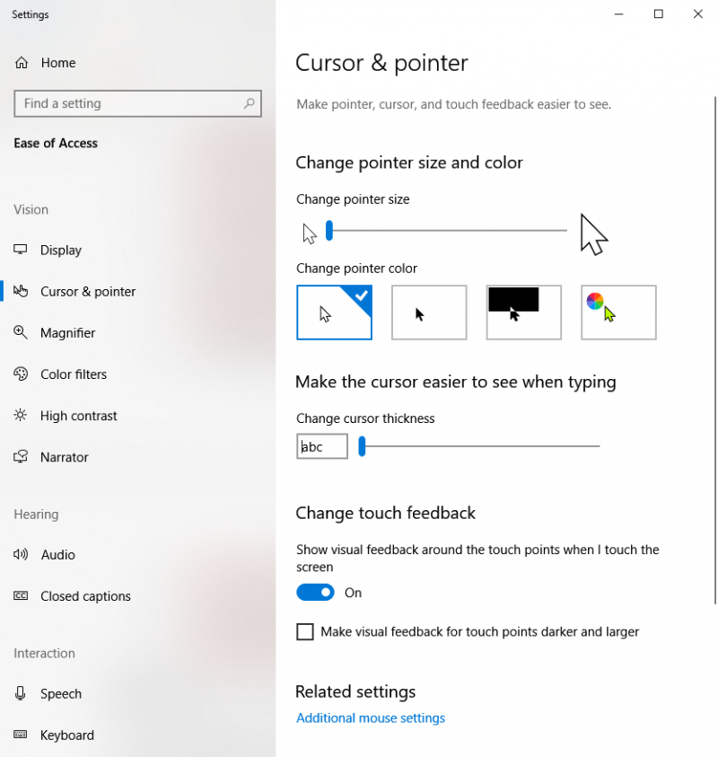 Change Mouse Pointer Color in Windows 10