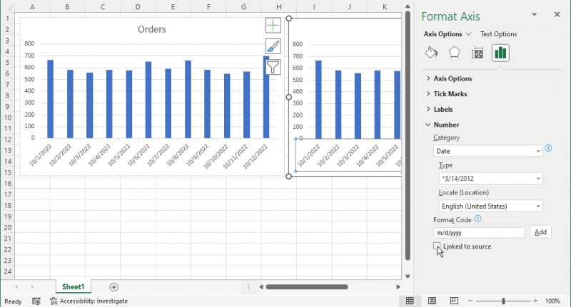 X Axis Dates Lose Formatting Microsoft Excel 